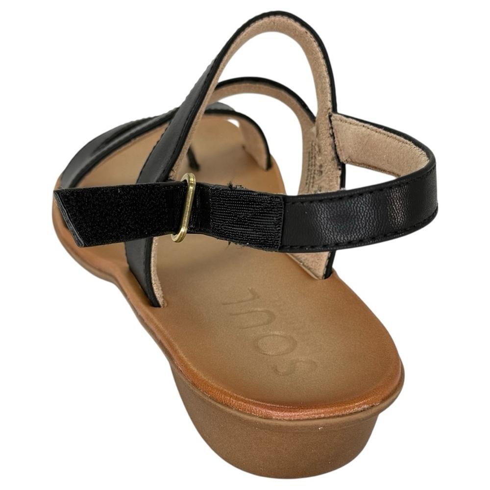 Soul Naturalizer Shakina Black Faux Leather Toe Ring Womens Sandals Size 10M - Picture 8 of 13